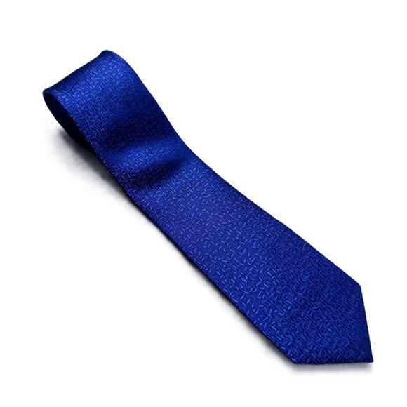 Joseph Abboud Royal Blue Woven Geometric Silk Tie EUC - Picture 2 of 3